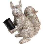 Clayre & Eef Tafellamp Eekhoorn 24x12x25 cm Zilverkleurig Polyresin