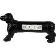 Clayre & Eef Kalender Hond 31x8x15 cm Zwart Polyresin