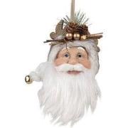 Clayre & Eef Kersthanger Kerstman 10x9x28 cm Wit Kunststof