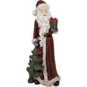 Clayre & Eef Beeld Kerstman 45x33x104 cm Rood Polyresin
