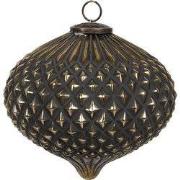 Clayre & Eef Kerstbal Ø 10x13 cm Zwart Glas