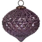 Clayre & Eef Kerstbal Ø 15x12 cm Paars Glas