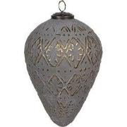 Clayre & Eef Kerstbal 15 cm Grijs Glas