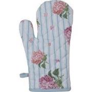 Clayre & Eef Kind Ovenwant 12x21 cm Blauw Roze Katoen Hortensia