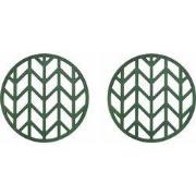 Krumble Siliconen pannenonderzetter rond met pijlen patroon - Groen - ...