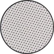 Clayre & Eef Onderbord Ø 33 cm Wit Zwart Kunststof Hartjes