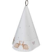Clayre & Eef Theedoek Ø 80 cm Wit Bruin Katoen Konijn