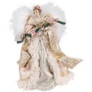 Clayre & Eef Kerstdecoratie Engel 35 cm Roze Beige Kunststof
