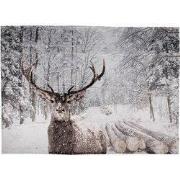 Clayre & Eef Plaid 130x170 cm Wit Bruin Polyester Hert