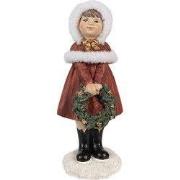 Clayre & Eef Beeld Kind 13 cm Rood Polyresin