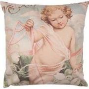Clayre & Eef Kussenhoes 45x45 cm Roze Wit Polyester Engel