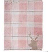 Clayre & Eef Plaid 130x170 cm Roze Wit Polyester Rendier