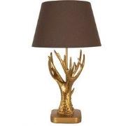 Clayre & Eef Tafellamp Ø 35x59 cm Goudkleurig Bruin Polyresin