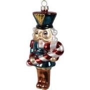 Clayre & Eef Kersthanger Notenkraker 15 cm Blauw Glas
