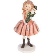 Clayre & Eef Decoratie Beeld Kind 12 cm Rood Polyresin