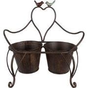 Clayre & Eef Planthouder 39x18x39 cm Bruin IJzer Vogels