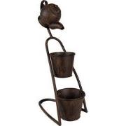 Clayre & Eef Planthouder Theepot 32x20x62 cm Bruin IJzer