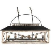 Clayre & Eef Hanglamp 99x30x70 cm Zwart Bruin IJzer