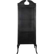 Clayre & Eef Vitrinekast 68x43x181 cm Zwart Metaal