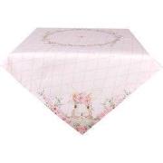Clayre & Eef Tafelkleed 100x100 cm Roze Katoen Konijn