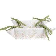 Clayre & Eef Broodmand 35x35x8 cm Wit Katoen Bloemen
