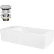 Wastafel incl. afvoergarnituur zilver zonder overloop 51x25x13 cm wit ...