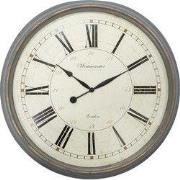 Clayre & Eef Wandklok Ø 76x6 cm Grijs Beige Kunststof