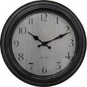 Clayre & Eef Wandklok Ø 30x4 cm Zwart Grijs Kunststof