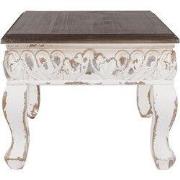 Clayre & Eef Bijzettafel 40x40x33 cm Wit Bruin Hout