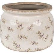 Clayre & Eef Bloempot Ø 20x15 cm Beige Blauw Keramiek Olijven