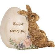 Clayre & Eef Beeld Konijn 12x7x9 cm Bruin Polyresin