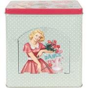 Clayre & Eef Bewaarblik 16x10x18 cm Groen Aluminium