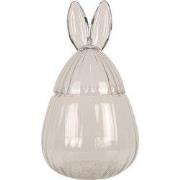 Clayre & Eef Glazen potje Ø 20x34 cm Transparant Glas Konijn