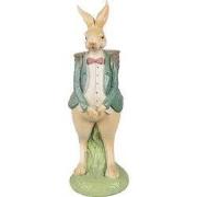 Clayre & Eef Beeld Konijn 30 cm Bruin Groen Polyresin