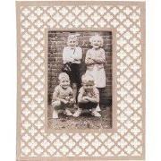 Clayre & Eef Fotolijst 10x15 cm Wit Bruin Hout