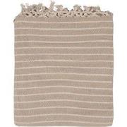 Clayre & Eef Plaid 125x150 cm Beige Katoen Strepen