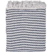 Clayre & Eef Plaid 125x150 cm Beige Blauw Katoen Zigzag