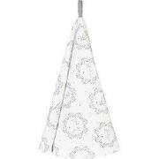 Clayre & Eef Theedoek Ø 80 cm Wit Grijs Katoen Kat