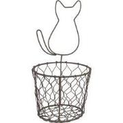 Clayre & Eef Opbergmand Ø 13x25 cm Bruin Metaal Kat