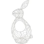 Clayre & Eef Eiermand Konijn 33 cm Wit Metaal