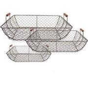 Clayre & Eef Opbergmand Set van 3 40x34x15 / 36x30x14 / 32x26x13 cm Br...