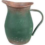 Clayre & Eef Decoratie Kan 19x13x19 cm Groen Metaal