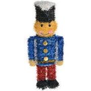 Clayre & Eef Kerstdecoratie Notenkraker 15x7x36 cm Blauw Kunststof
