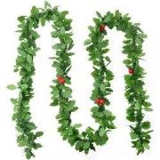 Clayre & Eef Kerstslinger Guirlande 200 cm Groen Kunststof