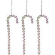 Clayre & Eef Kersthanger Set van 3 Zuurstok 14 cm Zilverkleurig Kunsts...