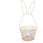 Clayre & Eef Opbergmand Konijn Ø 15x34 cm Wit Metaal