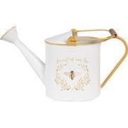 Clayre & Eef Decoratie Gieter 39x13x21 cm Wit Geel Metaal Bij