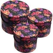 Clayre & Eef Opbergdoos Set van 3 Ø 23x20 / Ø 20x17 / Ø 17x14 cm Oranj...