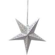Clayre & Eef Hangende ster 30x10x30 cm Wit Papier