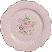 Clayre & Eef Ontbijtbord Ø 20 cm Roze Porselein Rozen